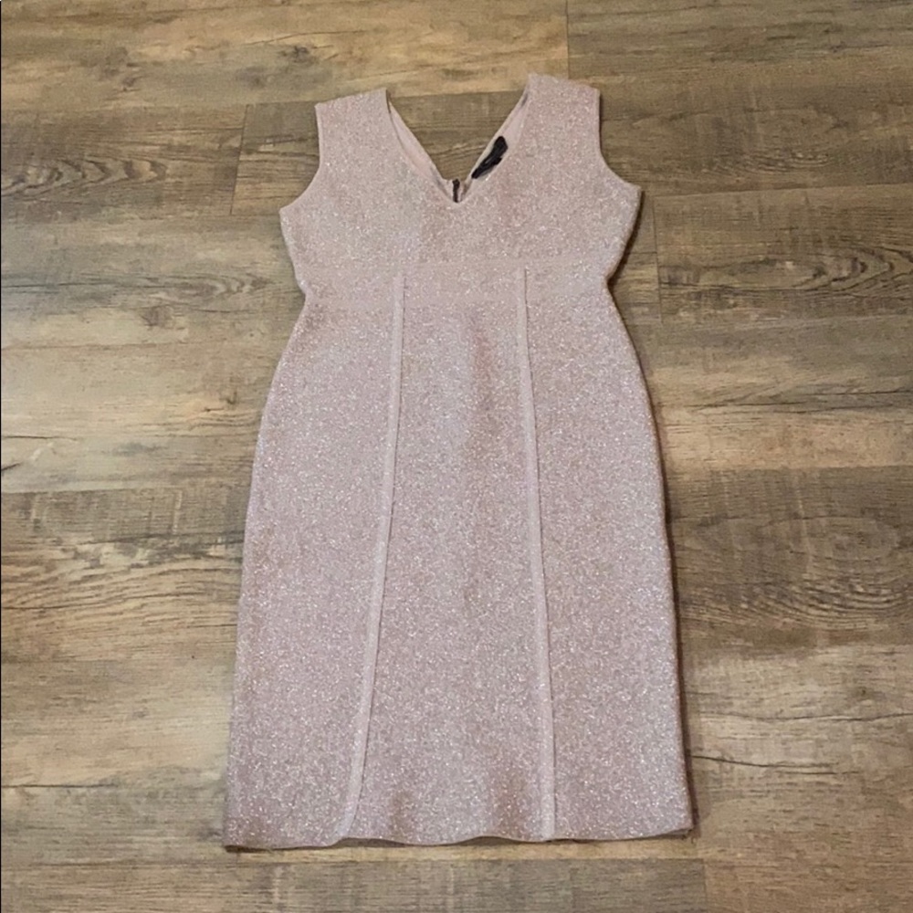 BCBG MAXAZRIA  Bandage Taupe Shimmer Dress M NWOT